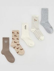 Długie skarpety 5 pack Reserved białe damskie 010FB-01X