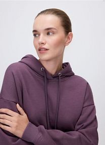 Bawełniana bluza z kapturem Reserved fioletowa damska 023HV-49X