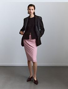 Spódnica midi z paskiem Reserved różowa 023HW-30X