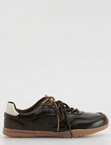 Skórzane sneakersy Reserved brązowe damskie 025FG-89X