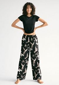 Dwuczęściowa piżama ze wzorem Reserved czarna damska 045EY-99X