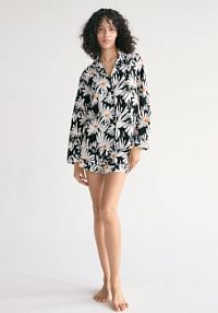 Wzorzysta piżama dwuczęściowa Reserved czarna damska 047EY-99X