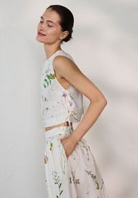 Bawełniany top w kwiaty Reserved damski 070HN-MLC