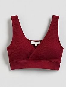 Bezszwowy top w stylu sportowym Reserved czerwony damski 074GT-83X