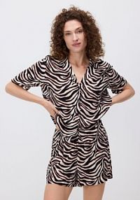 Dwuczęściowa piżama ze zwierzęcym nadrukiem Reserved czarna damska 089EY-99X