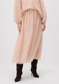 Spódnica midi w groszki Reserved różowa 094IT-03X