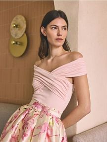 Body z odkrytymi ramionami Reserved różowe 095EE-03X