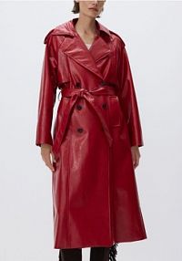 Trencz z imitacji skóry Reserved czerwony 117FG-33X