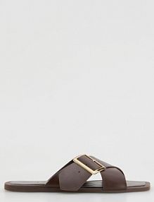 Klapki z ozdobną klamrą Reserved czerwone damskie 124FF-83X