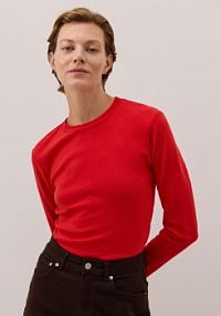 Bawełniany longsleeve Reserved czerwony damski 133GN-29X