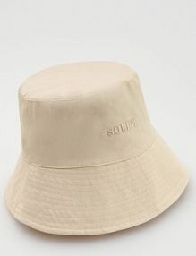 Kapelusz bucket z haftowanym napisem Reserved biały damski 141FD-01X