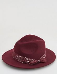 Wełniany kapelusz z paskiem Reserved fioletowy damski 143FD-49X