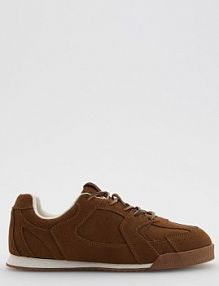 Skórzane sneakersy Reserved brązowe damskie 143FF-93X