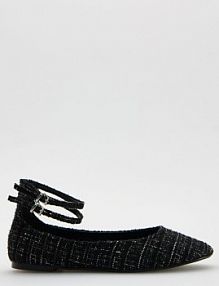 Baleriny z metaliczną nitką Reserved czarne 149FF-99X