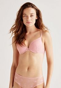 Biustonosz push up z koronką Reserved różowy 159EZ-30X