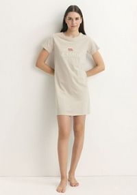 Koszula nocna z nadrukiem Reserved beżowa 160CS-08X