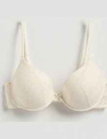 Koronkowy biustonosz push up Reserved biały 201EZ-01X