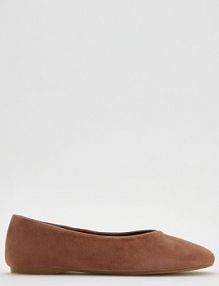 Skórzane baleriny Reserved pomarańczowe 214FF-24X