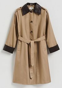 Trencz z kontrastowymi wykończeniami Reserved beżowy 266HM-80X