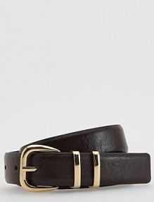 Pasek z łączonych materiałów Reserved brązowy damski 282FE-89X