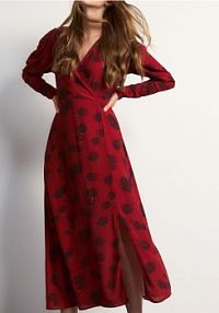 Sukienka maxi w kwiatowy wzór Reserved czerwona 292JA-33X