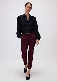 Spodnie cygaretki z paskiem Reserved brązowe 293FT-93X