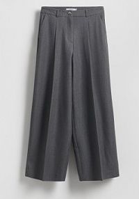 Luźne spodnie z kantem Reserved szare damskie 294FT-85M