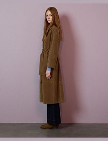 Trencz z imitacji zamszu Reserved brązowy 321HL-82X