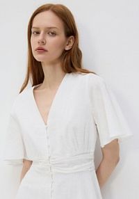 Bawełniana sukienka midi Reserved biała 3432P-01X