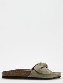 Klapki z kokardami Reserved zielone damskie 350CR-97X