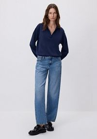 Bluza z modalem Reserved granatowa damska 405GA-59X