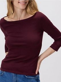 Bawełniany longsleeve Reserved czerwony damski 406GA-83X