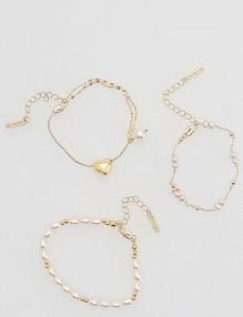 Zestaw bransoletek z koralikami Reserved biała 414FD-00X