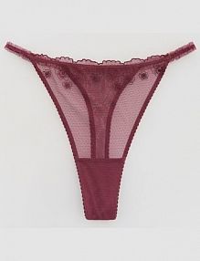 Siateczkowe stringi z haftem Reserved fioletowe 427EZ-44X