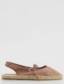 Zamszowe espadryle z wiązaniem Reserved brązowe damskie 428CP-84X