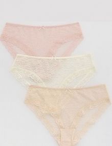 Koronkowe majtki figi 3 pack Reserved beżowe 434EZ-02X