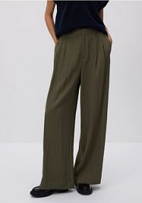 Luźne spodnie z wiskozą Reserved zielone damskie 440FM-87X