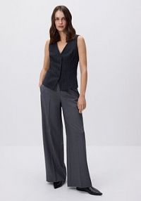 Szerokie spodnie z kantem Reserved szare damskie 441FM-09M