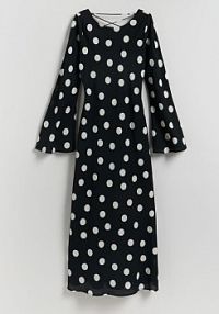 Sukienka maxi w groszki Reserved czarna 457IM-99X