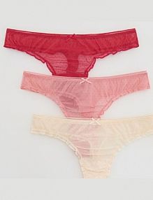 Siateczkowe majtki stringi 3 pack Reserved różowe 465EZ-43X