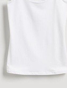 Gładki top na ramiączkach Reserved biały damski 465GA-00X