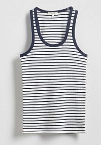 Bawełniany top na ramiączkach Reserved biały damski 466DJ-00X