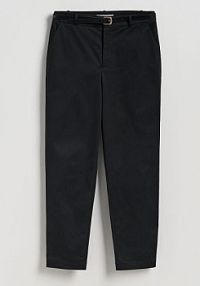 Spodnie cygaretki z paskiem Reserved czarne 496GG-99X