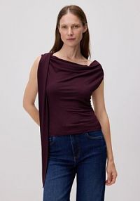 Drapowany top z wiskozą Reserved fioletowy damski 499GA-49X