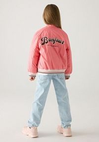 Kurtka bomberka z haftem Reserved różowa 505CV-32X