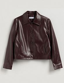 Kurtka z imitacji skóry Reserved czerwona damska 529GG-53X