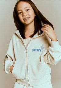 Bluza z kapturem Lilo i Stitch Reserved beżowa damska 566DB-08M