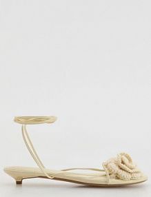 Sandały z wiązaniem wokół kostki Reserved białe damskie 580CP-01X