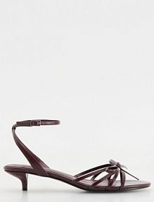 Sandały na obcasie z kokardkami Reserved czerwone 583CP-83X