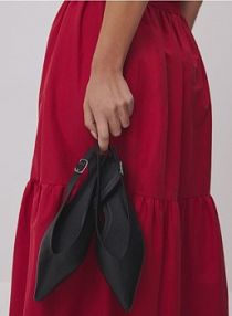 Skórzane baleriny Reserved czarne 587CP-99X